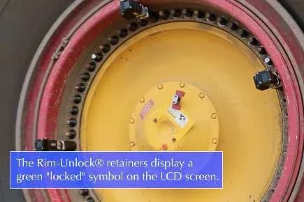 Rim-UnLock® retainers showing a green locked symbol on their LCD screens